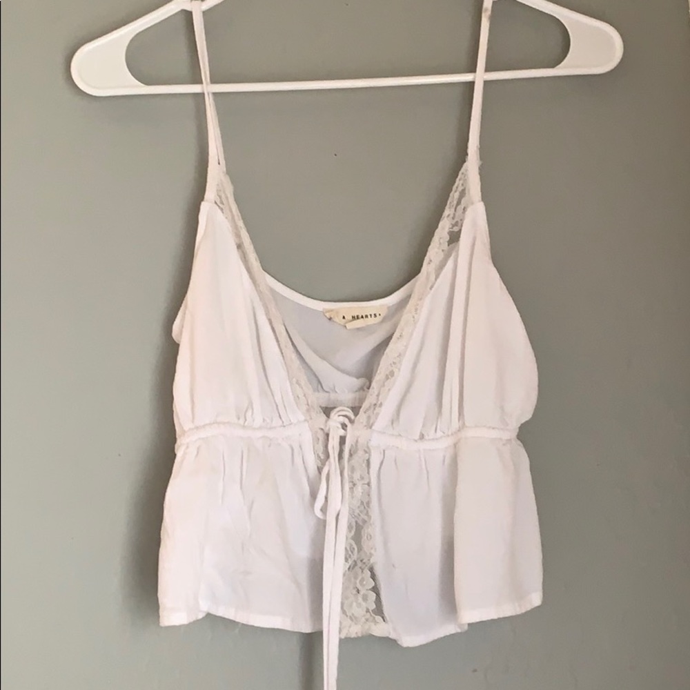 White Tie Front Top